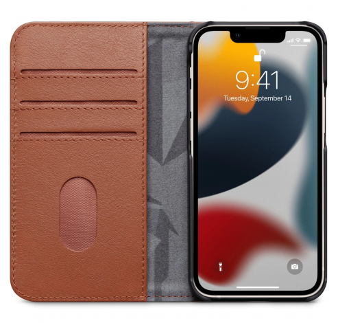 Leather Wallet Case Wallet iPhone 13 Bruin  Decoded
