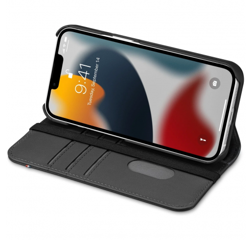 Leather Wallet Case Wallet iPhone 13 Zwart  Decoded