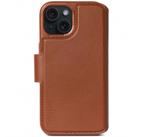 Leather Detachable Wallet iPhone 15 Tan           Decoded