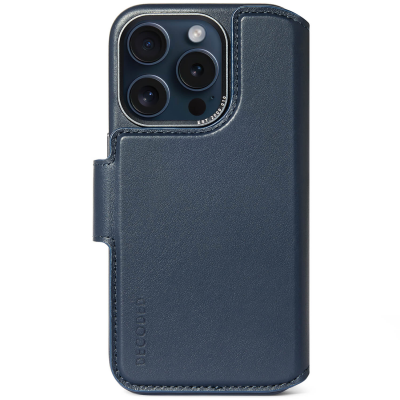 Leather Detachable Wallet iPhone 15 Pro Navy     