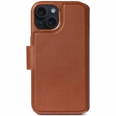 Leather Detachable Wallet iPhone 15 Plus Tan     