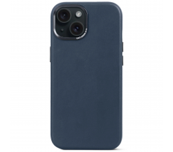 Leather Backcover iPhone 15 Navy                 Decoded