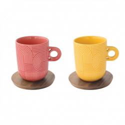 Easy Life Loop Yellow Pink mug 350 ml Acacia Sauc (2 st) 
