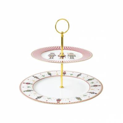 COFFRET SERVITEUR MUET 2 ETAGES D21/27CM EN PORCELAINE NUTCRACKER 