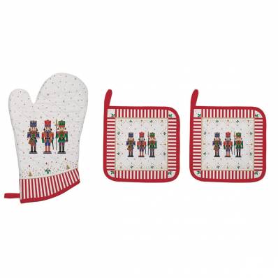 Nutcracker Set handschoen 30×20 cm en 2 pannenlappen 20×20 cm 