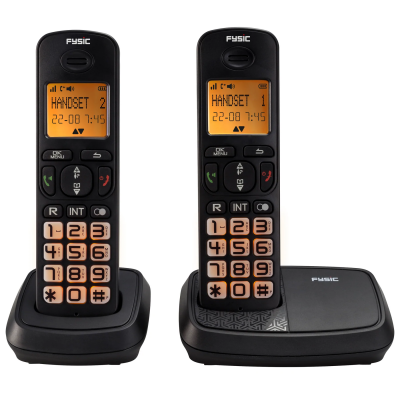 FX-5520 - Senioren DECT telefoon met grote toetsen en 2 handsets, zwart 