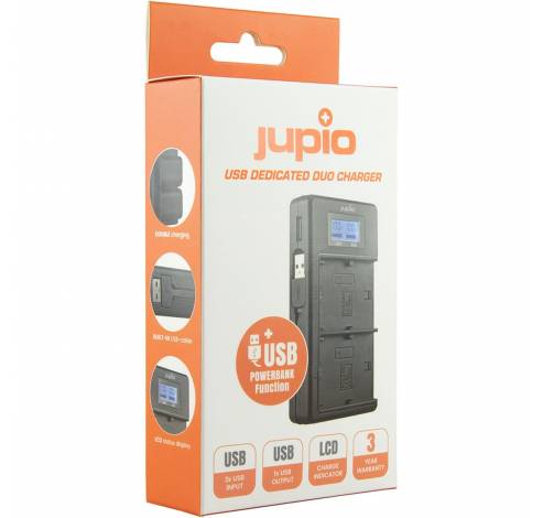 USB Dedicated Duo Charger LCD For Fuji NP-W126(S)  Jupio