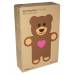 Kersenpitkussen Teddy heart - chocolate 