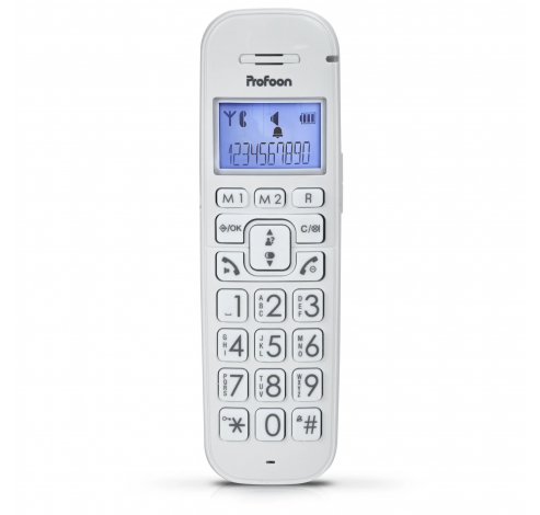 DECT telefoon met grote toetsen en 1 handset, wit  Profoon