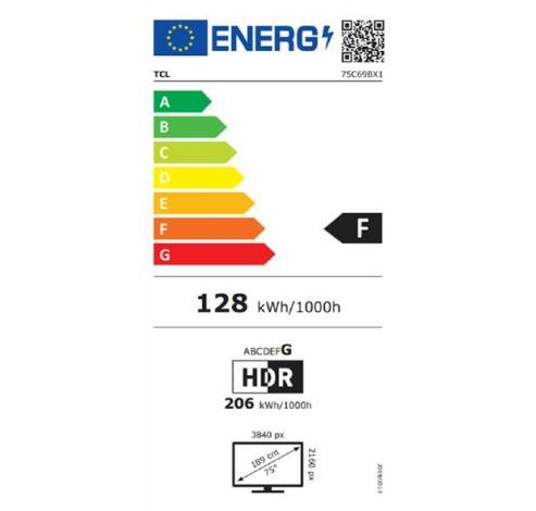 QLED TV 75C69B 75inch 4K UHD 2024  TCL