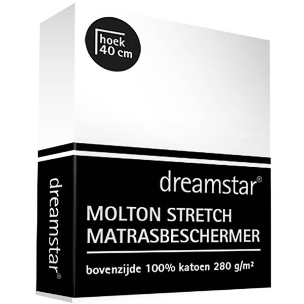 Dreamstar Hoeslaken Topper Molton Stretch de Luxe 160x200 - 180x200