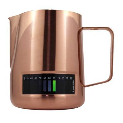 Latte Pro melkkan 48 cl Koper met temperatuur indicatie  Latte Pro