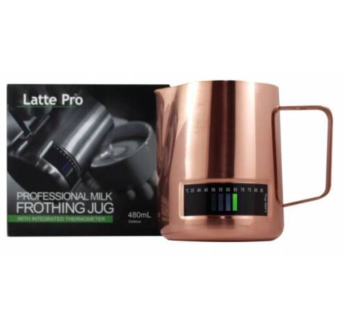 Latte Pro melkkan 60 cl Koper met temperatuur indicatie  Latte Pro