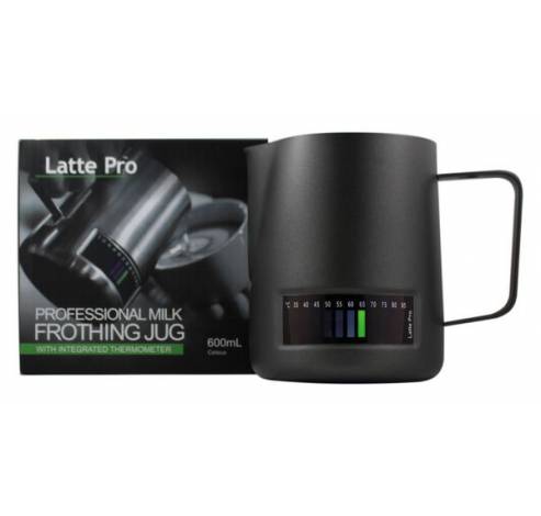 Latte Pro melkkan 60 cl Zwart met temperatuur indicatie  Latte Pro