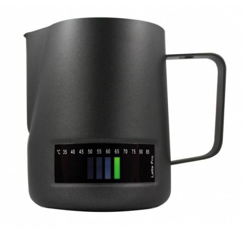Latte Pro melkkan 60 cl Zwart met temperatuur indicatie  Latte Pro