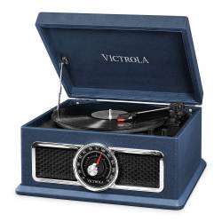 Victrola VTA-810B-BLU-EU Victrola Plaza Music Ctr blauw leder