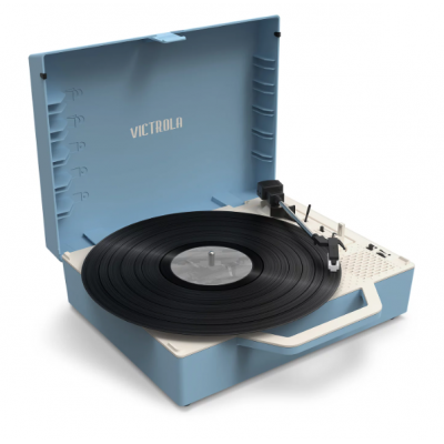 VSC-725SB-LBL-INT Re-Spin Sustainable BT Suitcase Record Player blauw Victrola