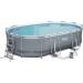 Bestway Power Steel - Opzetzwembad inclusief filterpomp en accessoires - 488x305x107 cm - Ovaal