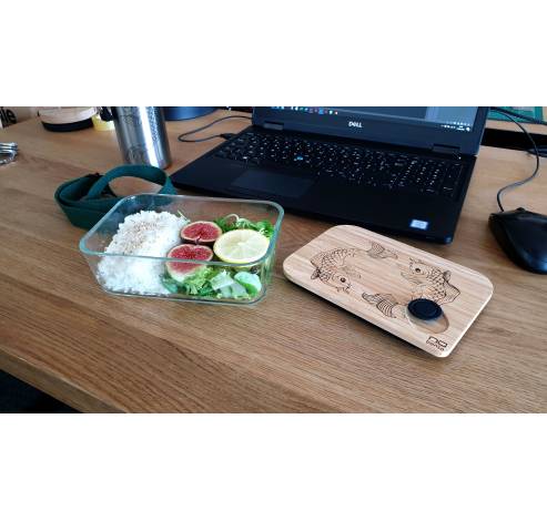 deksel uit bamboe voor lunchbox Fish 17.5x11.8x1.7cm  Nubento