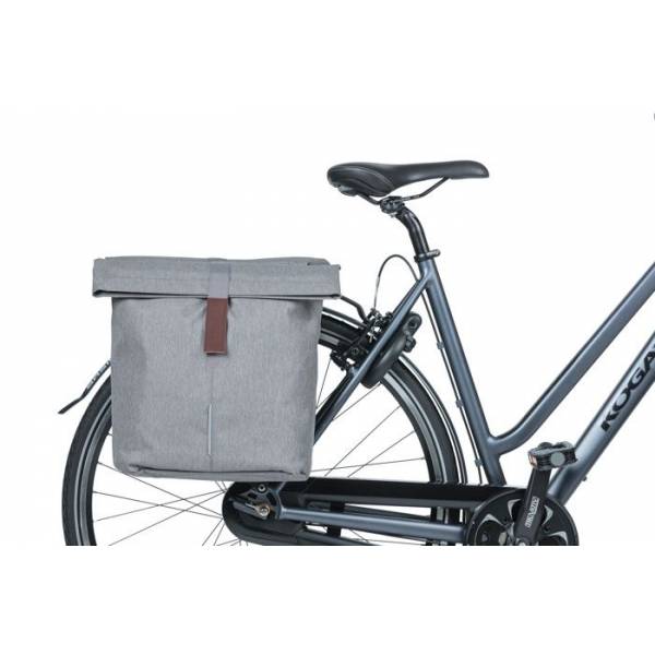 Basil City - dubbele fietstas - 28-32 liter - grey melee