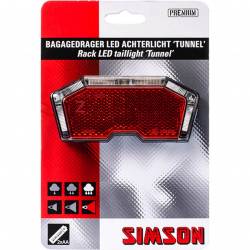 Simson Bagagedragerachterlicht Tunnel LED incl. bat. op kaart 