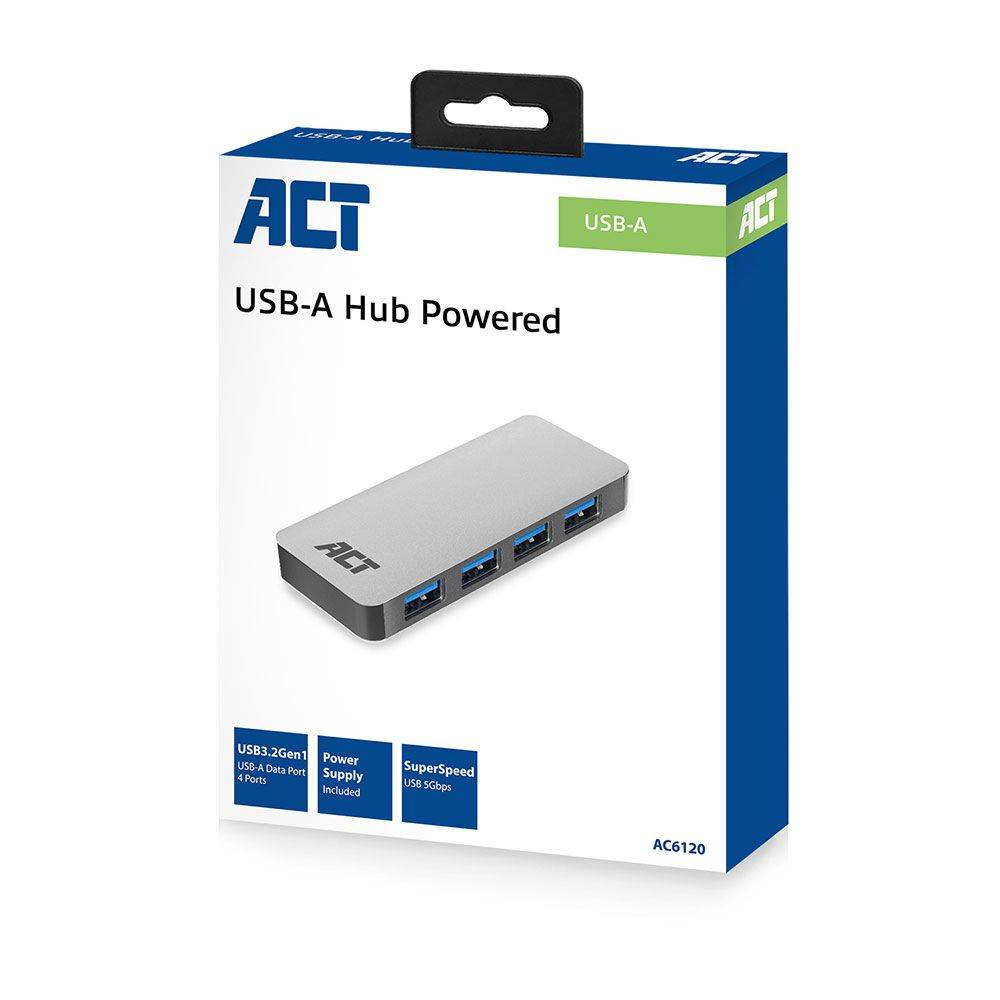 Act USB hub USB Hub 3.2 met 4 USB-A poorten