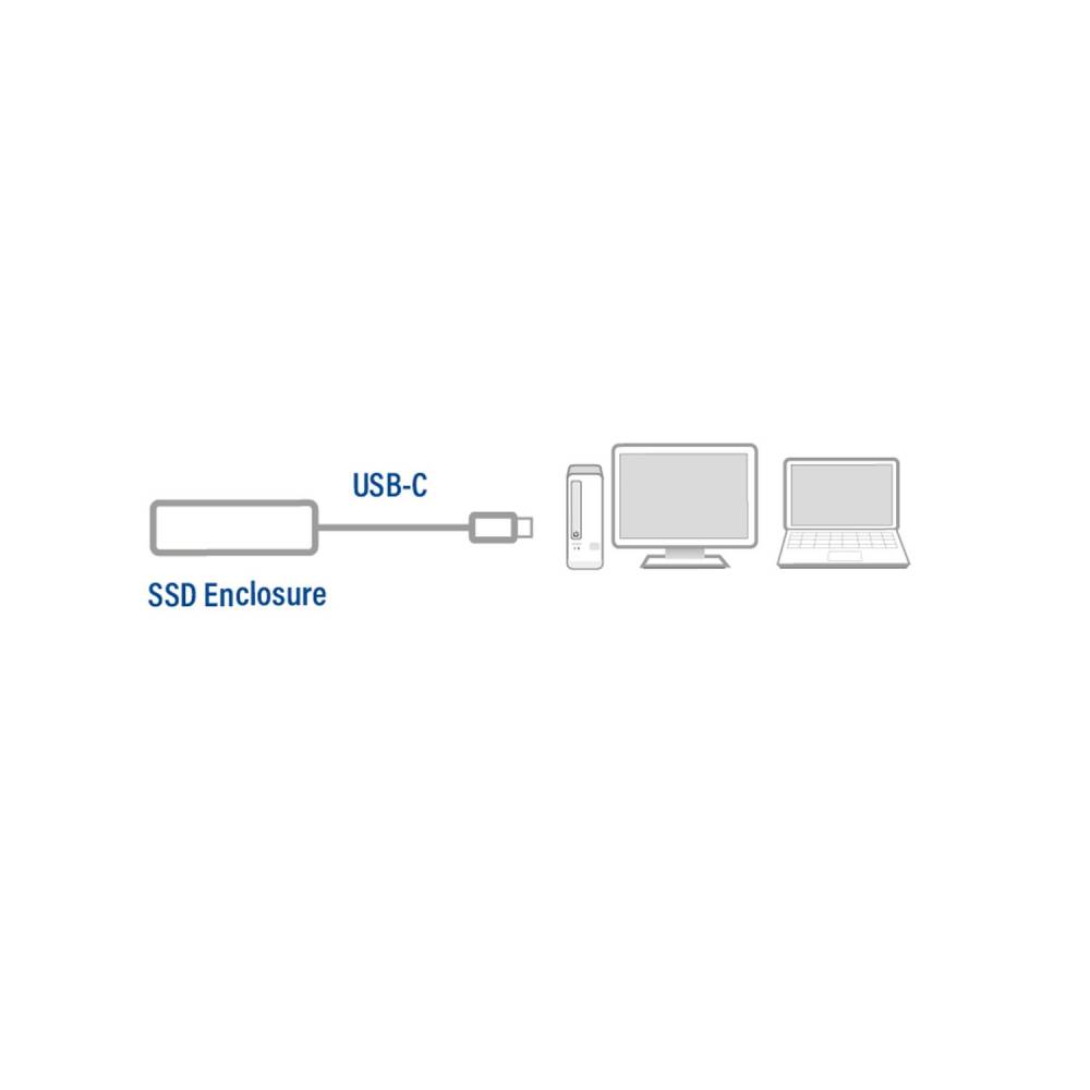 Act Hardeschijfbehuizing M.2 NVMe USB-C SSD-behuizing, aluminium, USB 3.2 Gen2