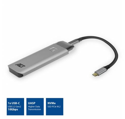 Boîtier SSD M.2 NVMe USB-C, aluminium, USB 3.2 Gen2  Act