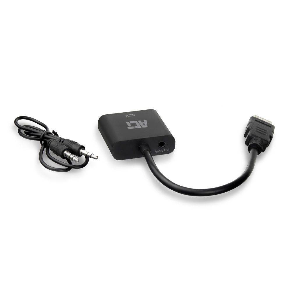 Act Adapter USB 0,15 meter, HDMI-A mannelijke naar VGA vrouwelijke adapter, met audio