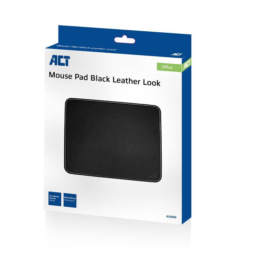 Act Computermuis Act mouse pad black leather