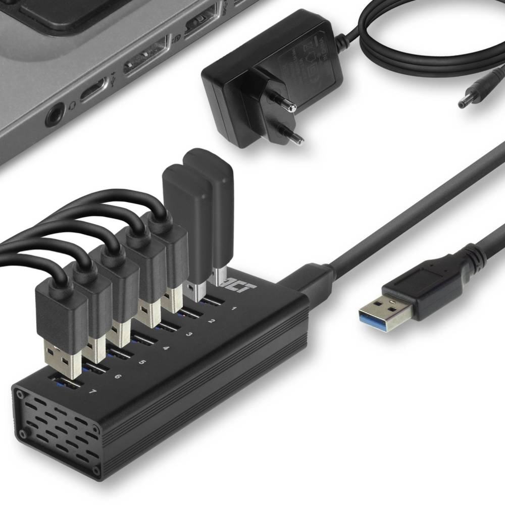 Act USB hub USB-hub 7-poorts met voeding