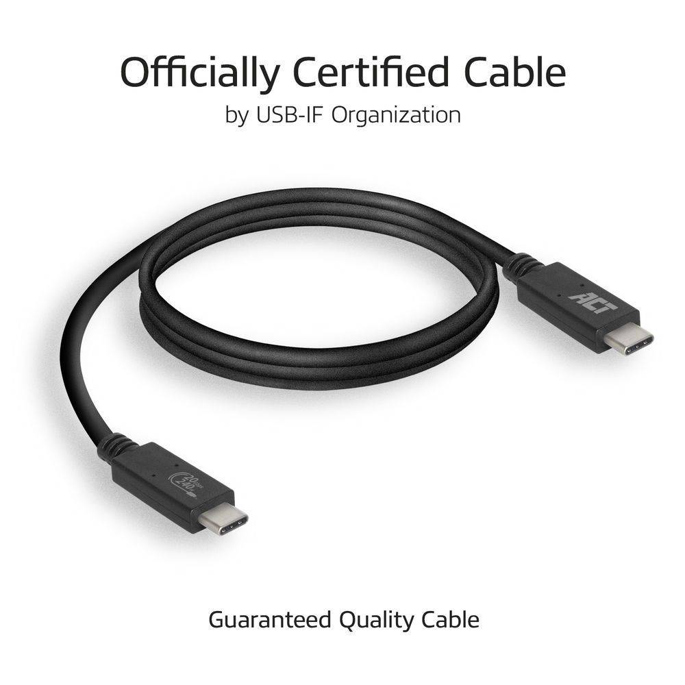 Act USB-kabel USB4® 20Gbps aansluitkabel C male - C male 1 meter USB-IF gecertificeerd