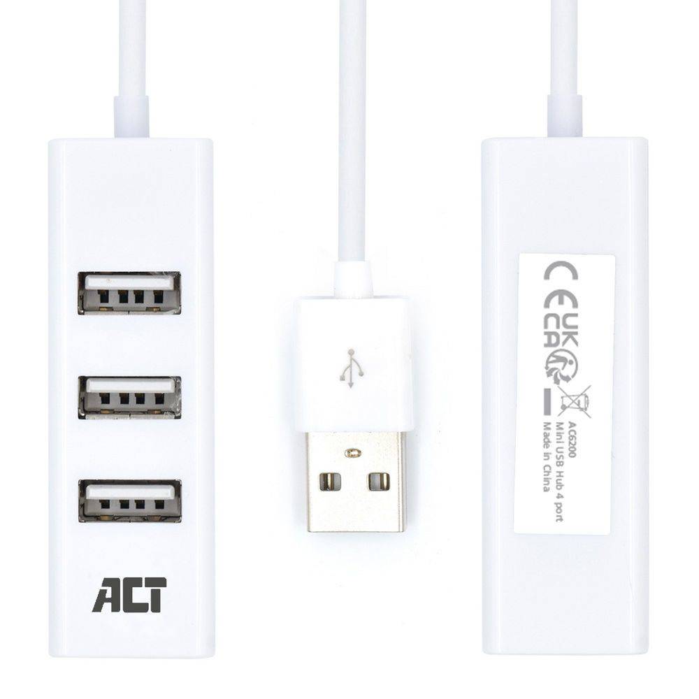 Act USB hub Act usb hub 2.0, 4x usb-a, mini, wit