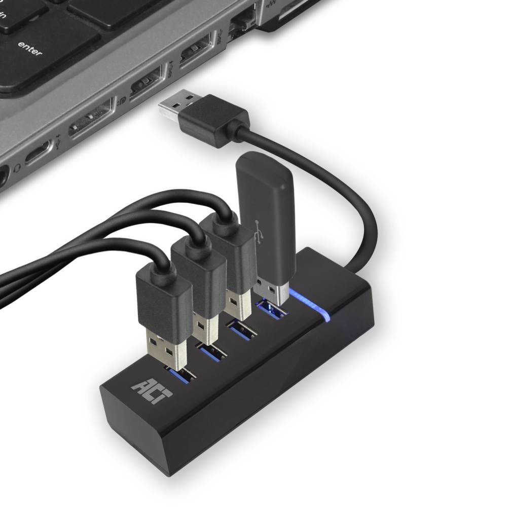 Act USB hub Act usb hub 3.2, 4x usb-a, zwart