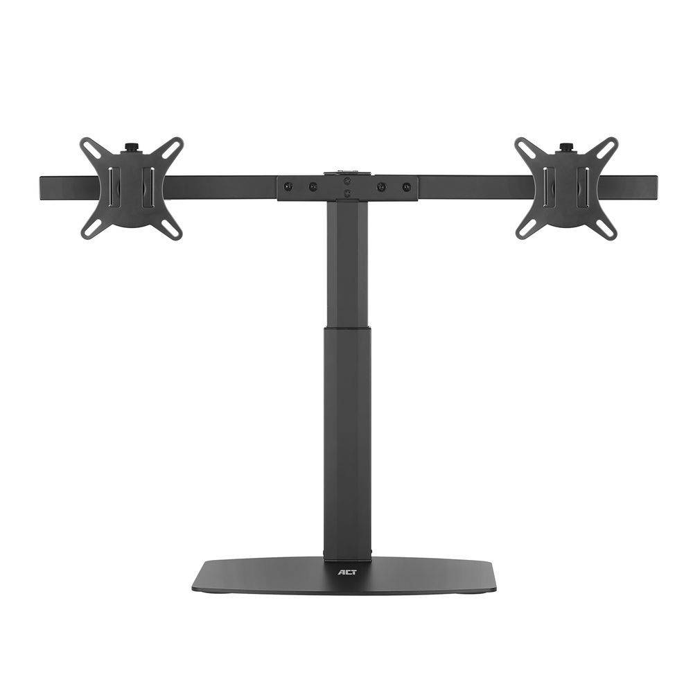 Act Monitorstand/Arm AC8332 - Monitor bureausteun op voet, 2 schermen tot 27inch, met gasveer