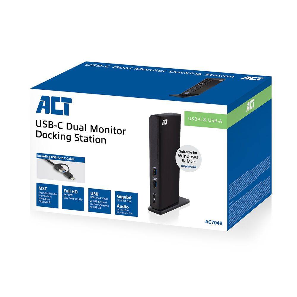 Act USB hub Act usb-c of usb-a dual monitor docking
