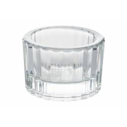 Kaarsenhouder Ribbed Transparant 5x5xh3, 3cm Rond Glas 