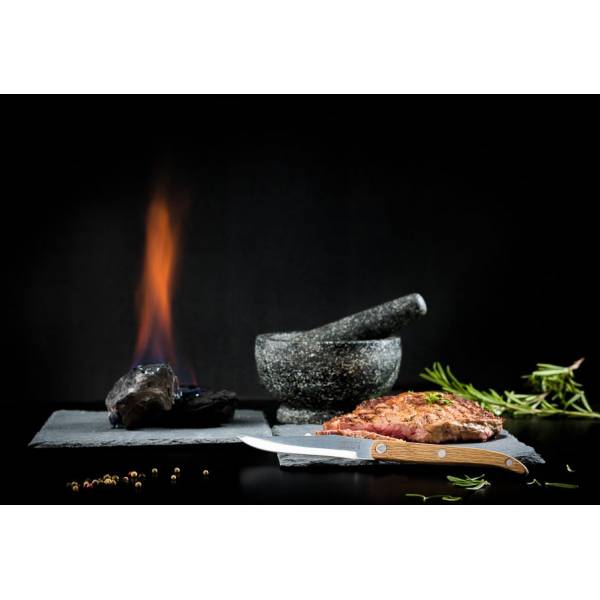 Innovation Line Steakmes Set6 Grijze Pakka - Glad Lemmet 