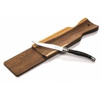 Premium Line Worstenplank Acacia Met Mes  Zwart 