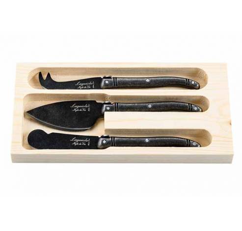 Premium Line Set Couteaux Fromage 3pcs Black Stonewash  Style de Vie