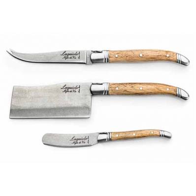 Luxury Line Set De Couteaux Fromage 3pcs  Oak Stonewash 