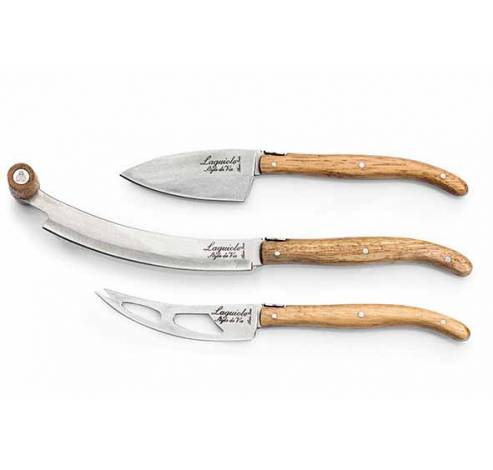 Luxury Line Set De Couteaux Fromage V2 3pcs Oak Stonewash  Style de Vie
