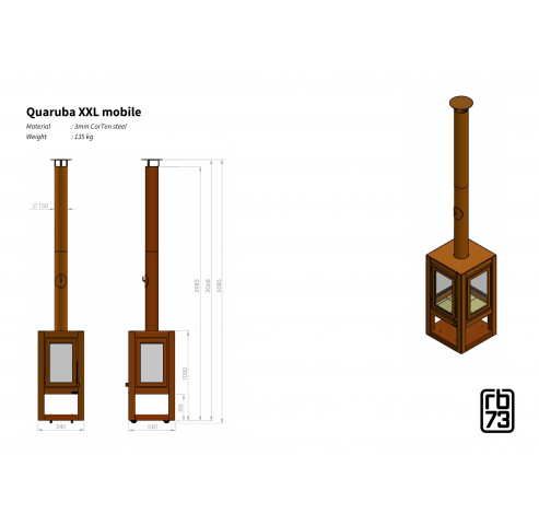 Quaruba XXL mobile 2 zijde glas  RB73