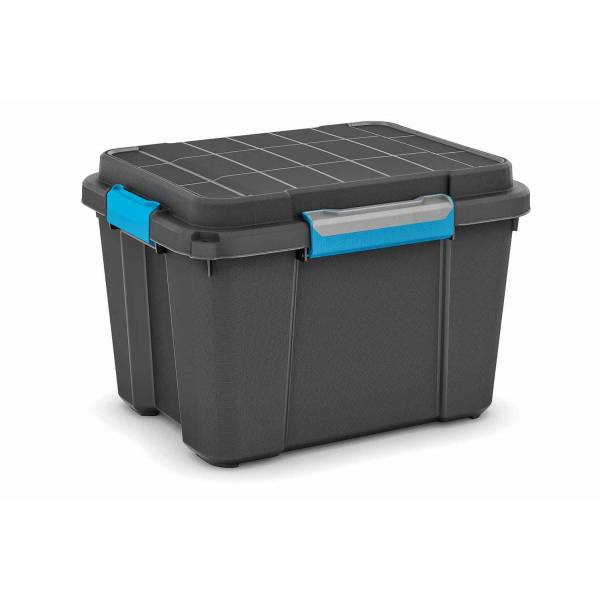 Scuba Box M Zwart 45l 39x49.5x34cm Blauwe Clips 