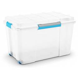 Scuba Box Xl Wit 110l Op Wielen Blauwe Clips 73.5x44.5xh46cm 