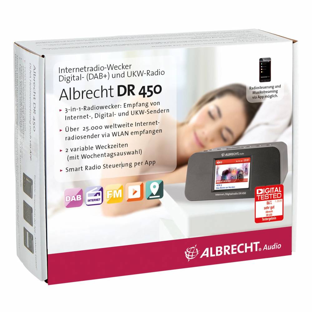 Albrecht Studio Wekkerradio DR 450 Internet / DAB+ / FM wekkerradio