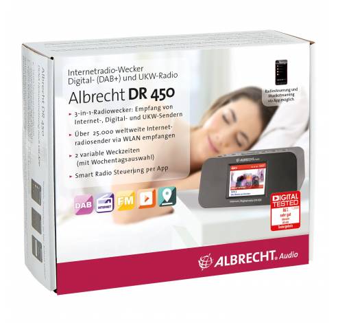 DR 450 Internet / DAB+ / FM wekkerradio  Albrecht Studio