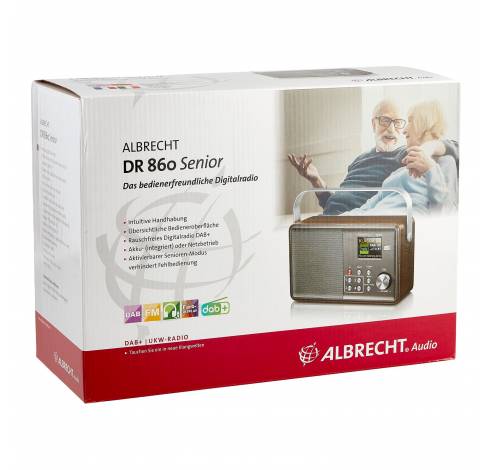 DR 860 Portable Senior friendly DAB+/FMWalnut  Albrecht Studio