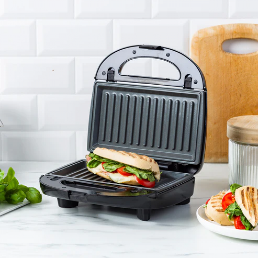 Greenchef Croque-monsieur-apparaat 3-in-1 Grill Sandwich/Waffle/Panini Maker Black
