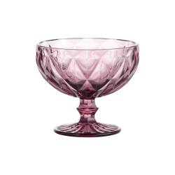 Ravenhead Gemstone Amethyst ijscoupe op voet uit glas roze Sundae 